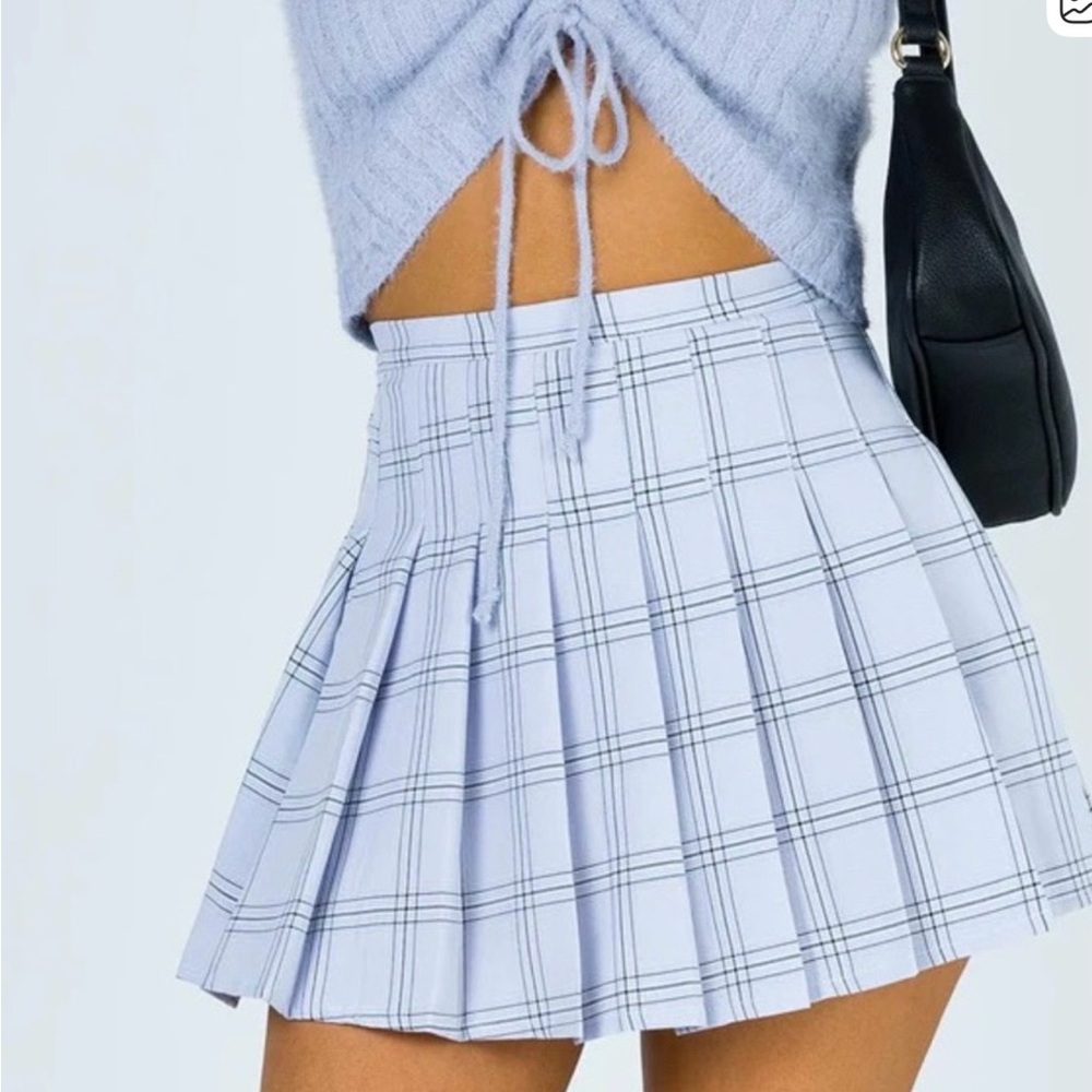 Princess Polly Lavender Plaid Pleated Mini Skirt